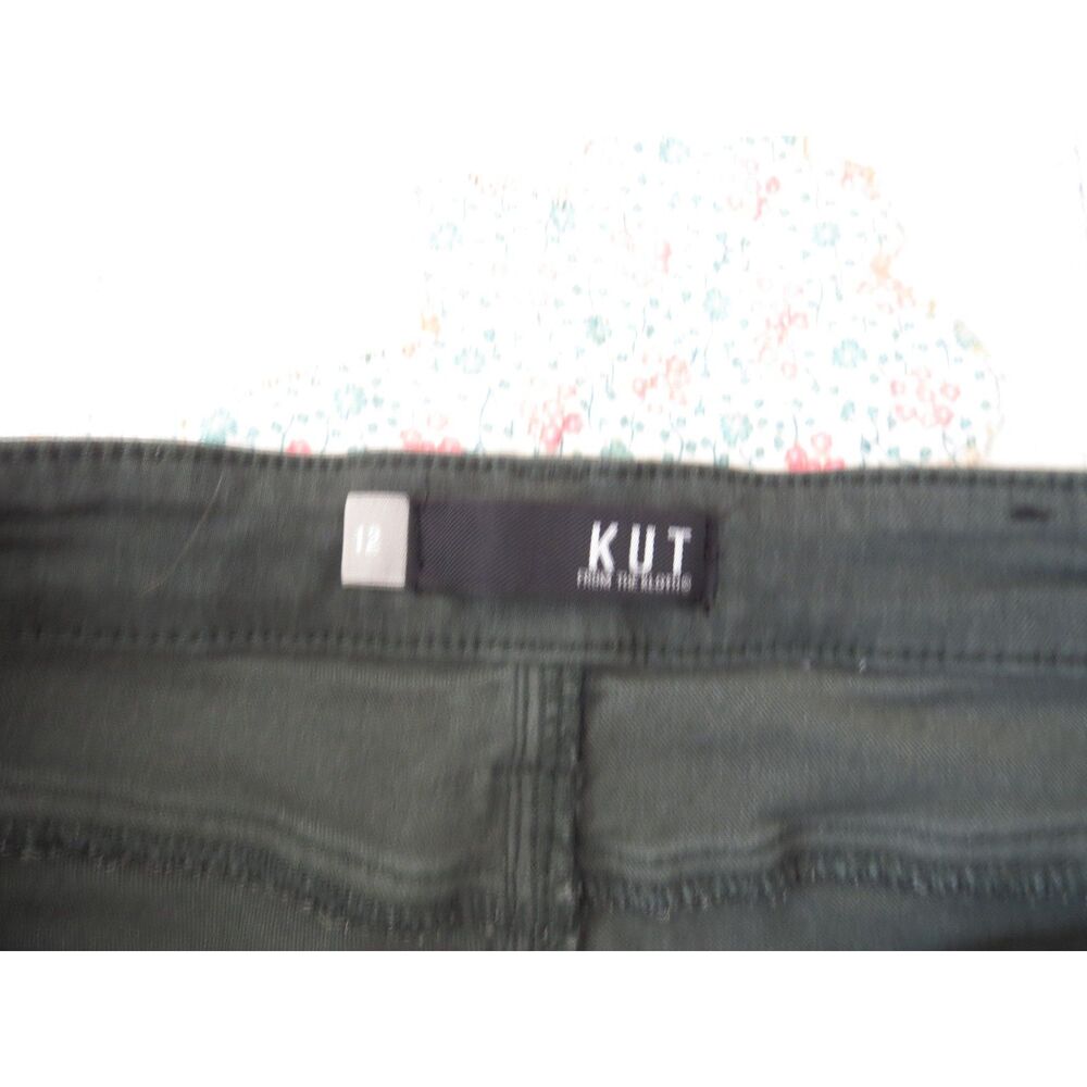 Kut MIA High Rise Fab Ab Toothpick Skinny Jeans Forest Green 12 EUC - Picture 7 of 8